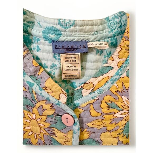 Provence D'Amour Reversible Jacket Women Size XL Cotton Quilted Eyelet Multicolr - Picture 9 of 15